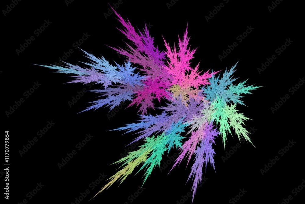 Poster computer generated fractal pattern and shape