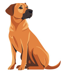 Labrador Retriever Dog Flat Vector Illustration