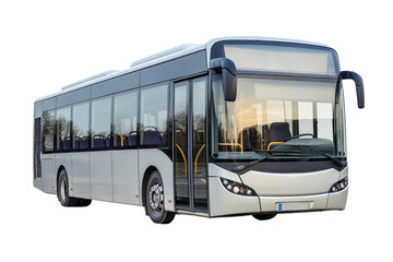 A modern city bus with large windows and a sleek design, suitable for public transportation.