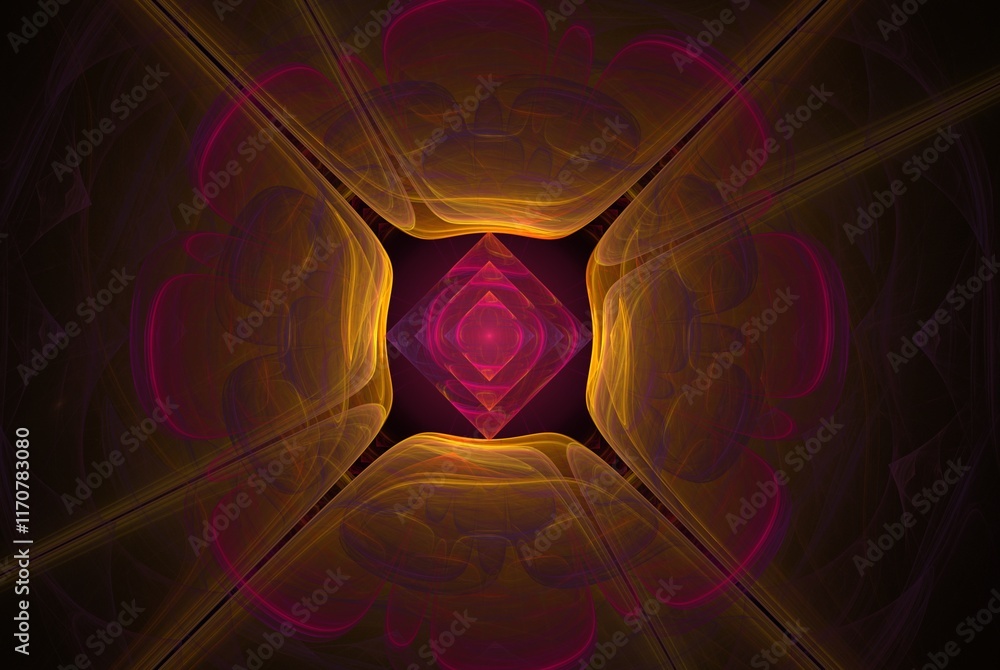 Poster computer generated fractal pattern and shape