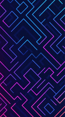 Abstract maze pattern in vibrant blue and pink tones.