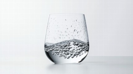 Sparkling Water in a Glass Close-up Photography of Carbonated Water with Bubbles