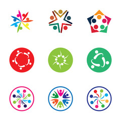 Fototapeta premium Community Set Logo Vector Art Icons and Graphics