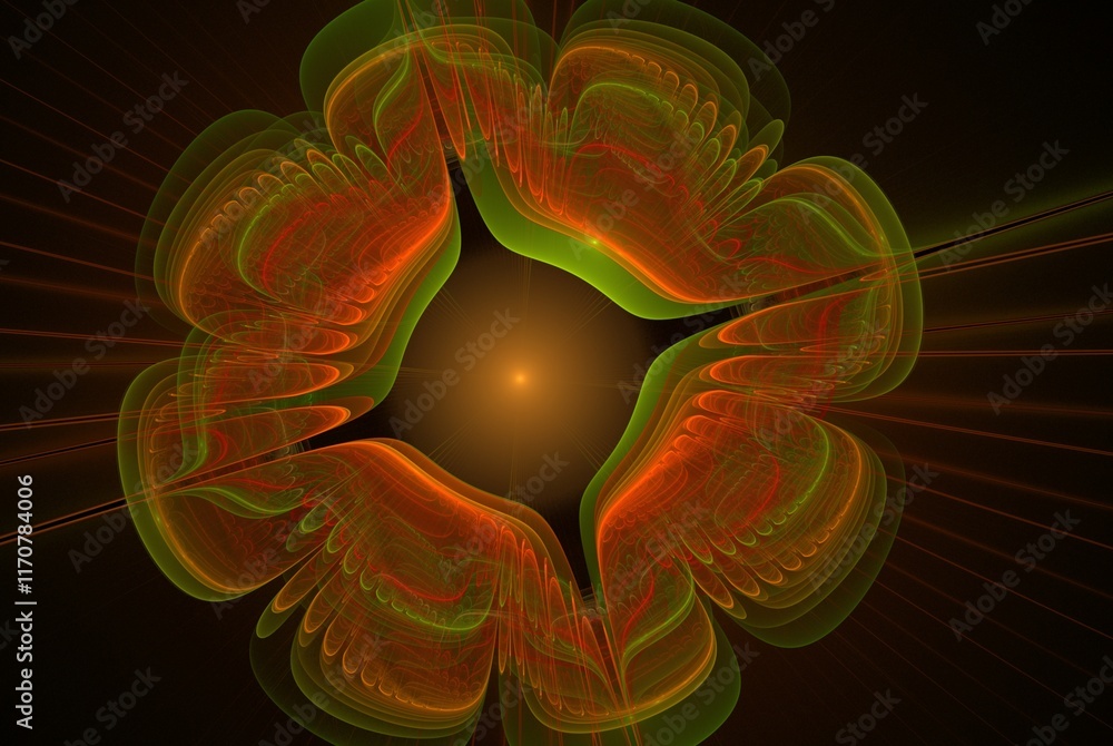 Poster computer generated fractal pattern and shape