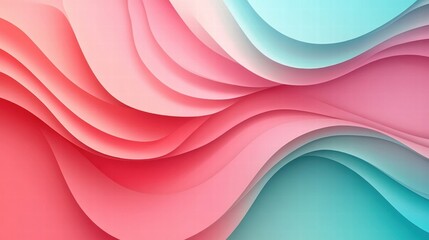 Abstract Pink and Teal Wave Background Elegant Curving Layers for Design Projects