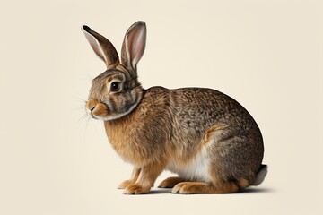 Fototapeta premium there is a white rabbit sitting on a blue background