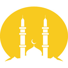 Simple Mosque Silhouette in the Night
