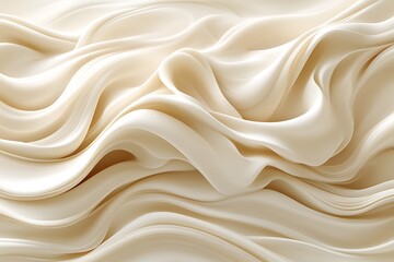 Fototapeta premium Abstract cream waves, flowing fabric texture.