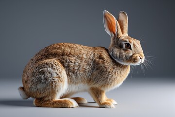 Fototapeta premium there is a white rabbit sitting in the grass next to a painted egg