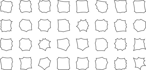 ギザギザの吹き出し　白黒　 Speech bubble.bubble burst vector icon.Black bursting star shapes.