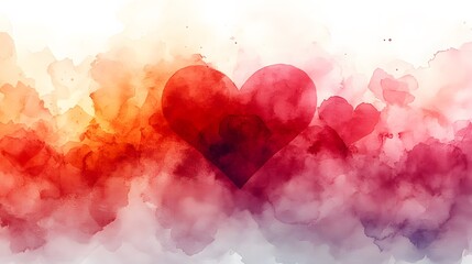 A soft and subtle Valentine watercolor pattern leaving room for text