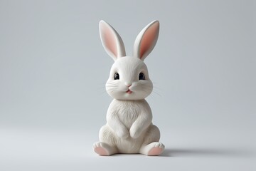 Obraz premium there is a rabbit sitting in front of a row of colored eggs