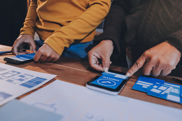 Obraz premium UX UI and Programming development technology.