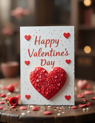 valentine card with hearts