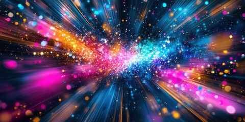 Fototapeta premium Vibrant abstract light burst, colorful texture