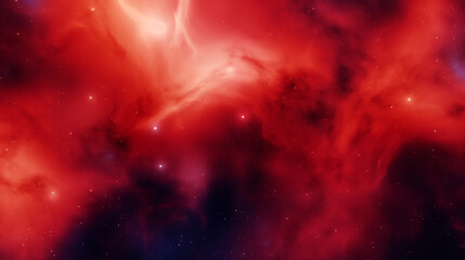 A red space nebula on an abstract background.