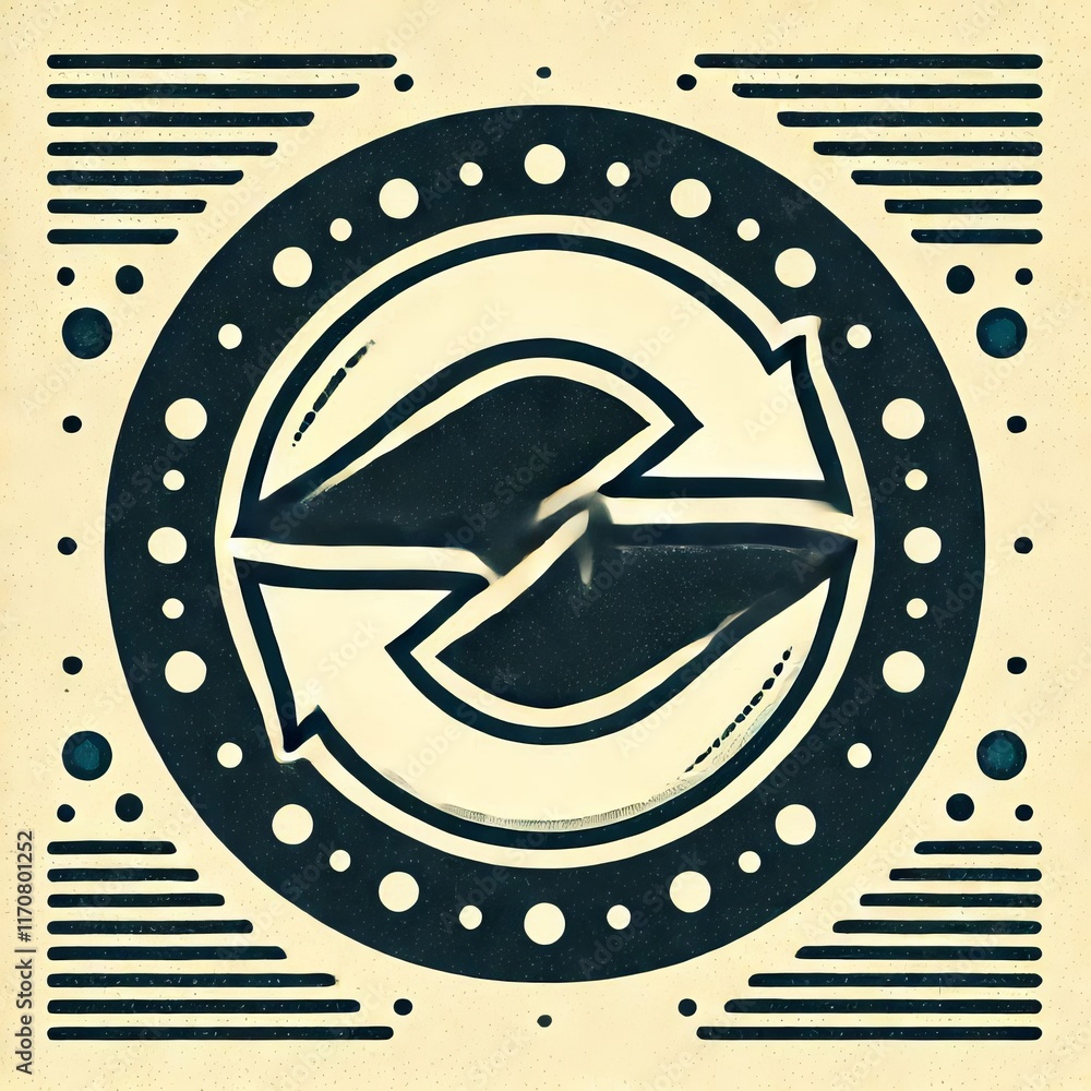 Poster double headed arrow solid circle a double headed solid arrow rot