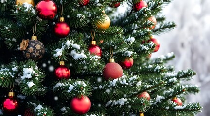 Christmas tree decorated with toys