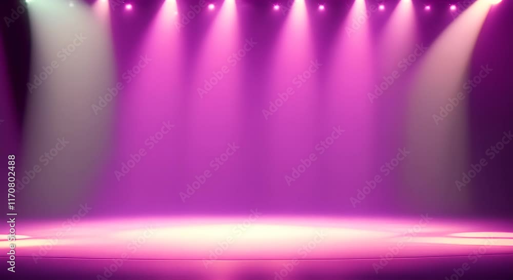 Poster stage scene with spotlights animated virtual repeating seamless 4k