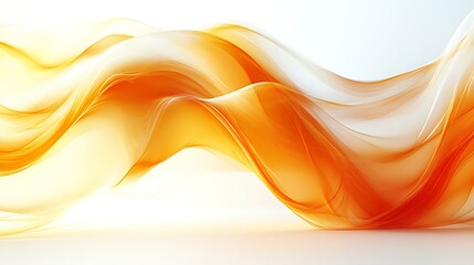 Obraz premium Abstract orange and white flowing fabric wave.