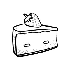 A slice of cheesecake with  strawberry on top
