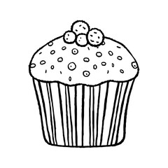 fluffy cupcake with a blueberry on top