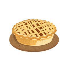 A pie with a lattice crust