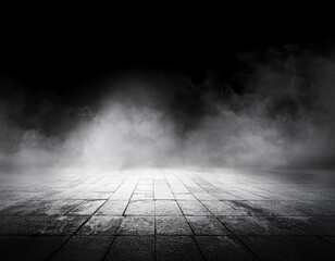  Abstract image of dark room concrete floor.