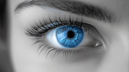 Exploring the Beauty of a Blue Eye With a Futuristic Vision Effect