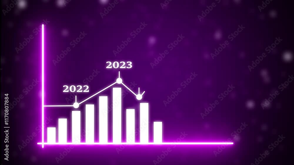 Poster professional business graph and direction up arrow animation. concept of financial analysis, busines