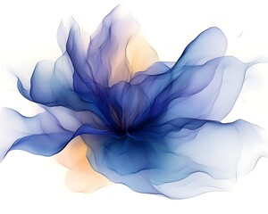 Abstract blue and beige flower.