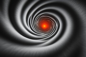 Abstract swirling vortex tunnel with bright center.