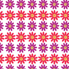 seamless pattern with pink flowers