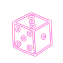 Neon pink dice illustration