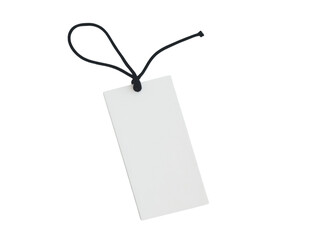 Blank White Price Tag with Black String  for Retail and Merchandise Display
