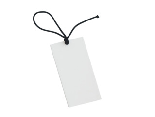 Blank White Price Tag with Black String  for Retail and Merchandise Display