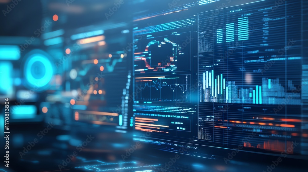 Poster digital data streams: a futuristic tech visualization