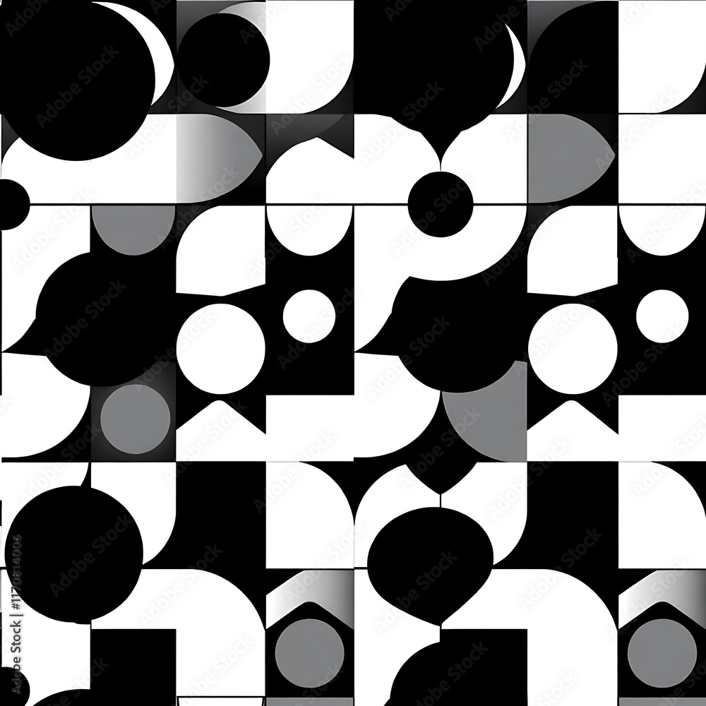 Poster monochromatic geometric abstract pattern