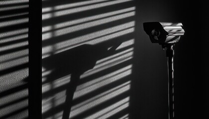 Security camera shadows, blinds, interior, surveillance