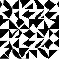 Abstract Black and White Geometric Pattern 