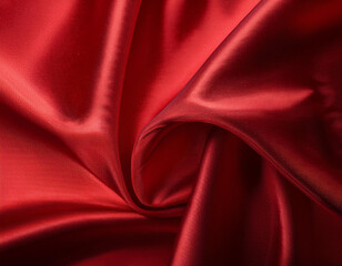 Fototapeta premium Abstract red Satin Silky Cloth for background, 