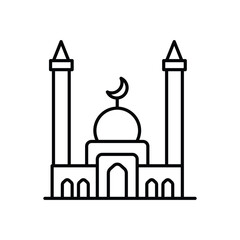 Mosque  vector icon stock illustration