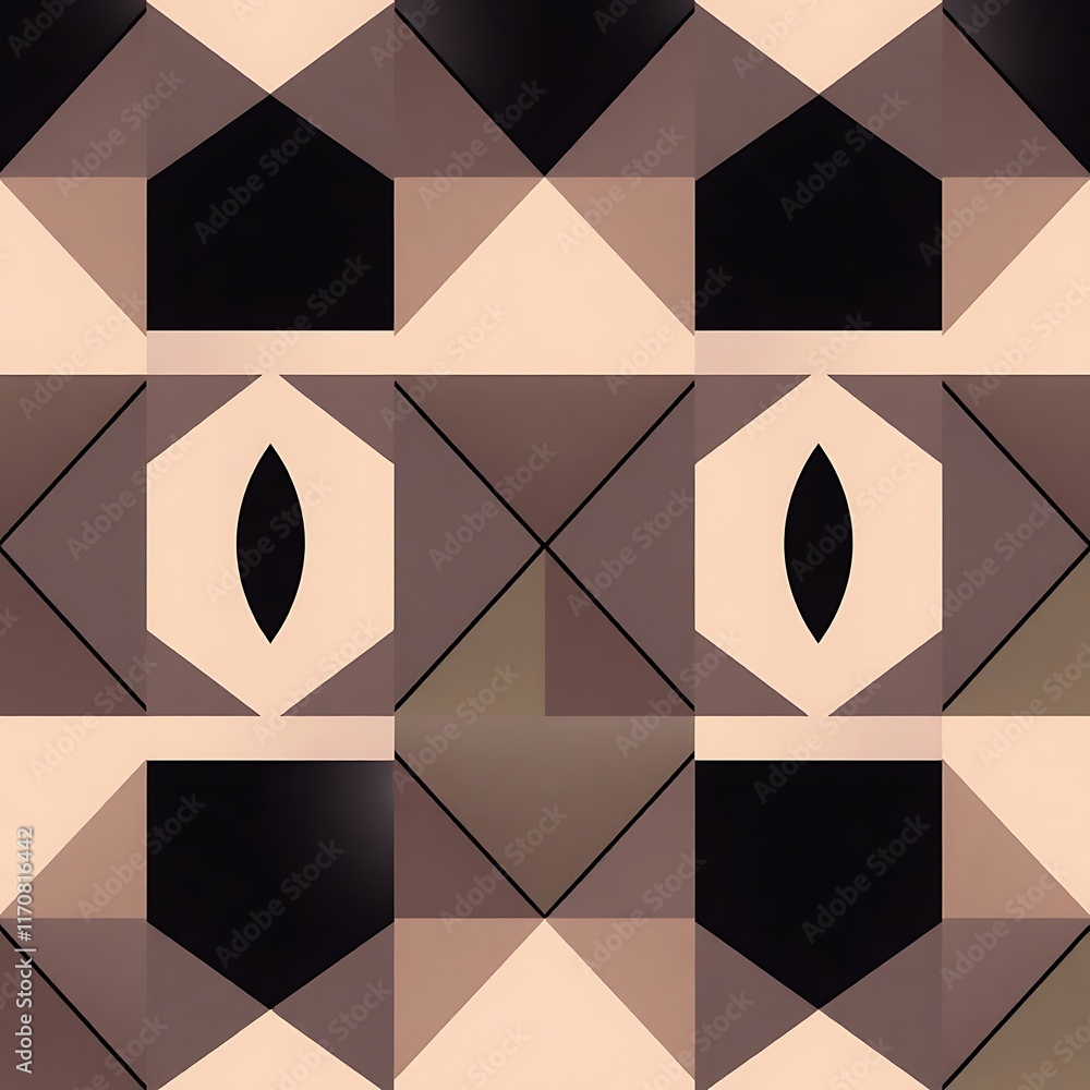 Poster geometric abstract pattern: a captivating seamless pattern featuring a vibrant interplay of geometri