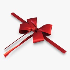 Elegant red ribbon bow perfect for gift wrapping