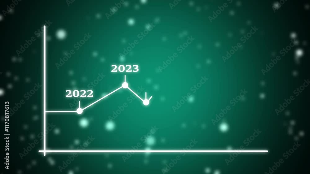 Poster professional business graph and direction up arrow animation. concept of financial analysis, busines