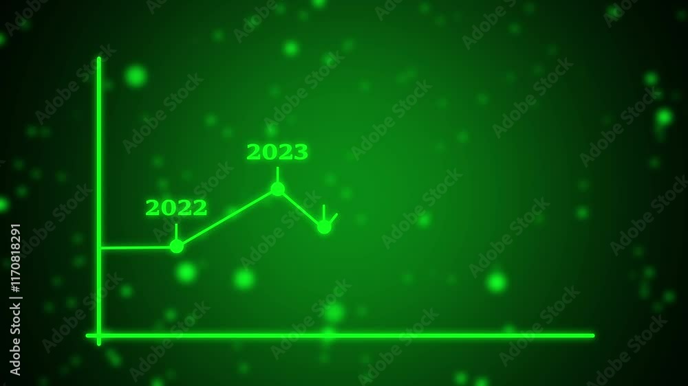 Poster professional business graph and direction up arrow animation. concept of financial analysis, busines