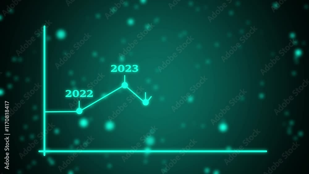 Poster professional business graph and direction up arrow animation. concept of financial analysis, busines