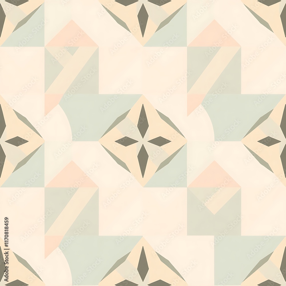 Poster abstract geometric tile pattern: a captivating seamless pattern featuring a harmonious blend of geom