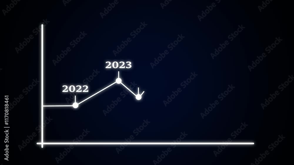 Poster professional business graph and direction up arrow animation. concept of financial analysis, busines