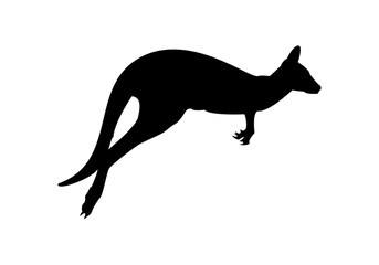 Icono de un kanguro corriendo en versión silueta negra sobre fondo negro